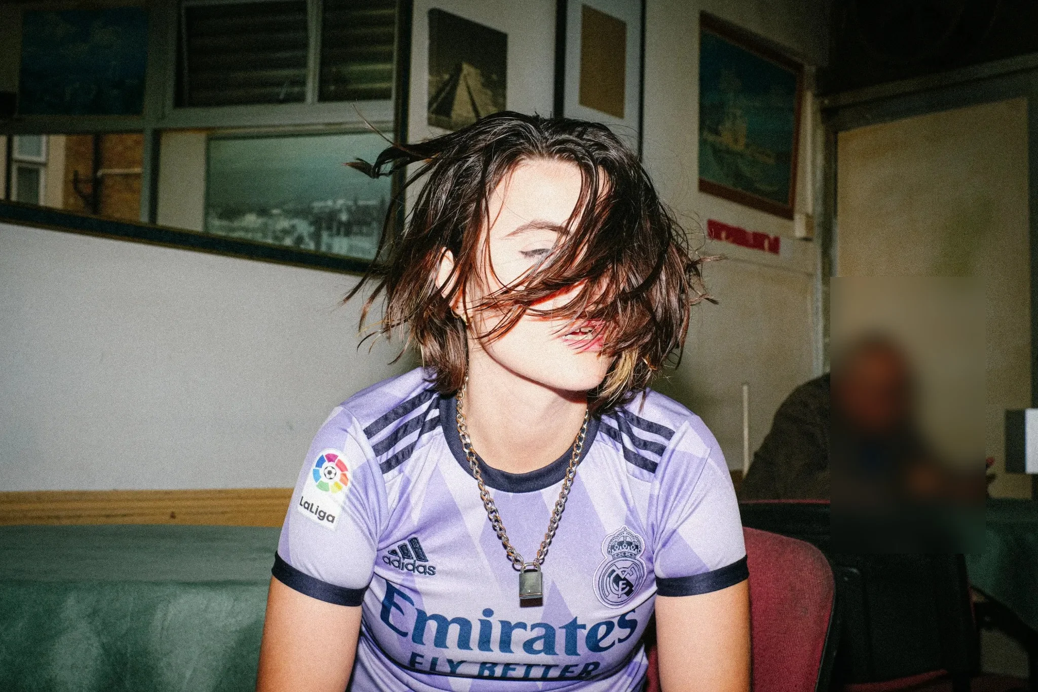 Marta Vega portrait with cyberfeminist grunge aesthetic